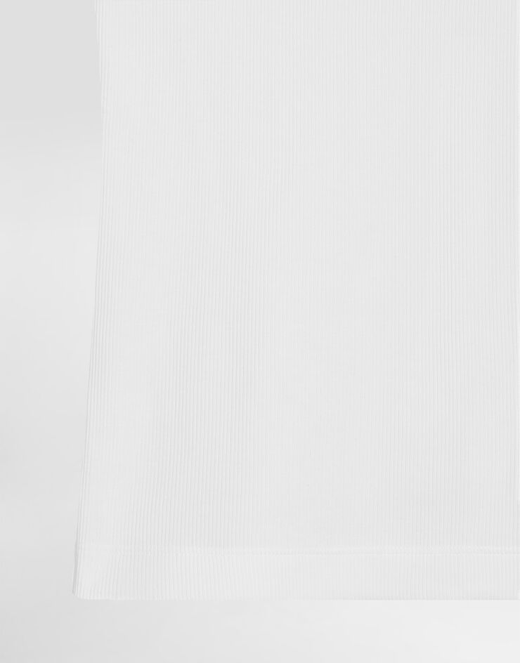 Dolce & Gabbana Top de tirantes acanalado con bordado White F8K97ZGDDL0