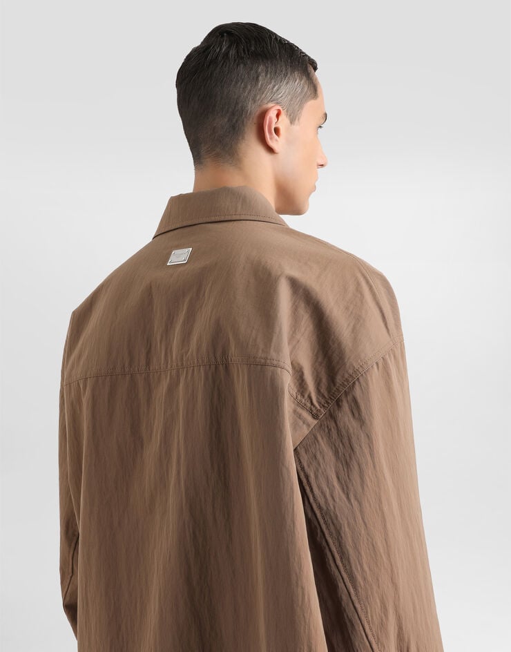 Dolce & Gabbana Parka aus technischem Gewebe mit Plakette Beige G9BLITHUMUP