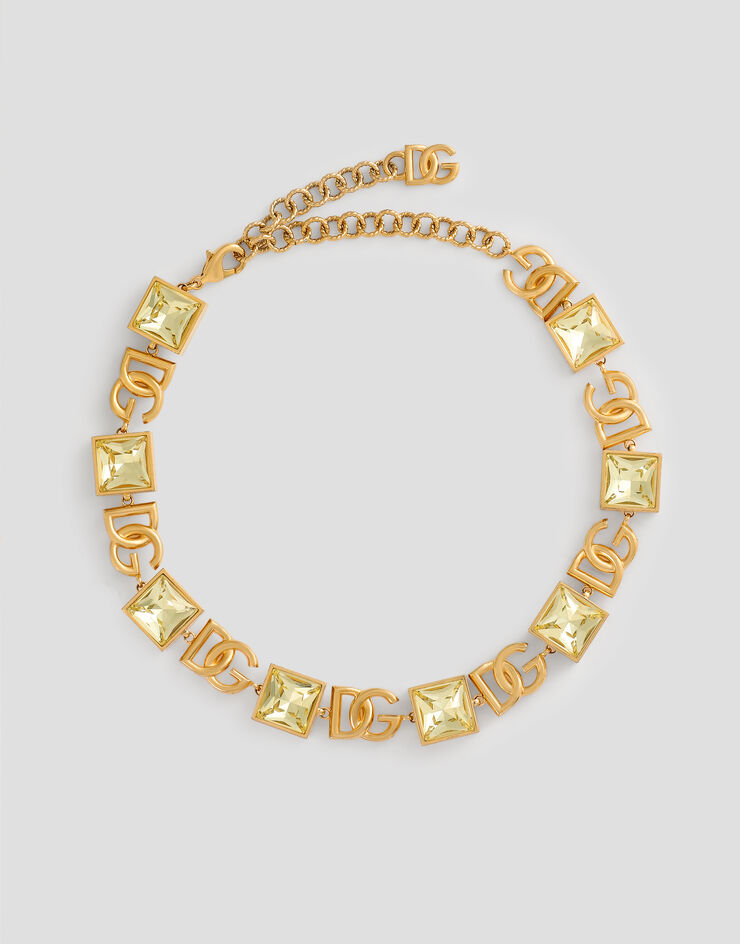 Dolce & Gabbana 水钻与 DG 徽标项链 金 WNR2H1W1111