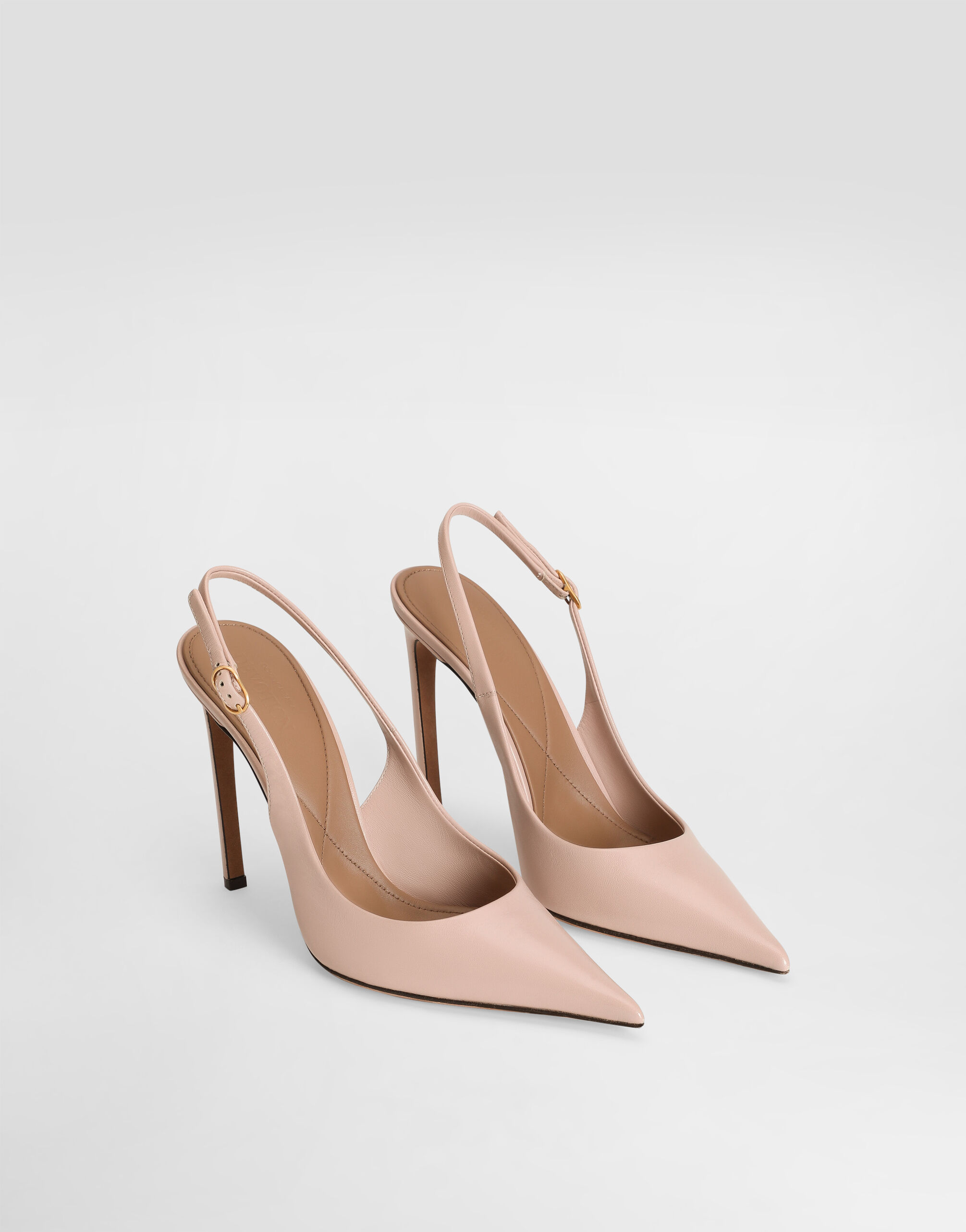 Dolce & Gabbana★素敵!Patent Leather Slingback Sandals Polished goatskin slingbacks in Pale Pink for Women
