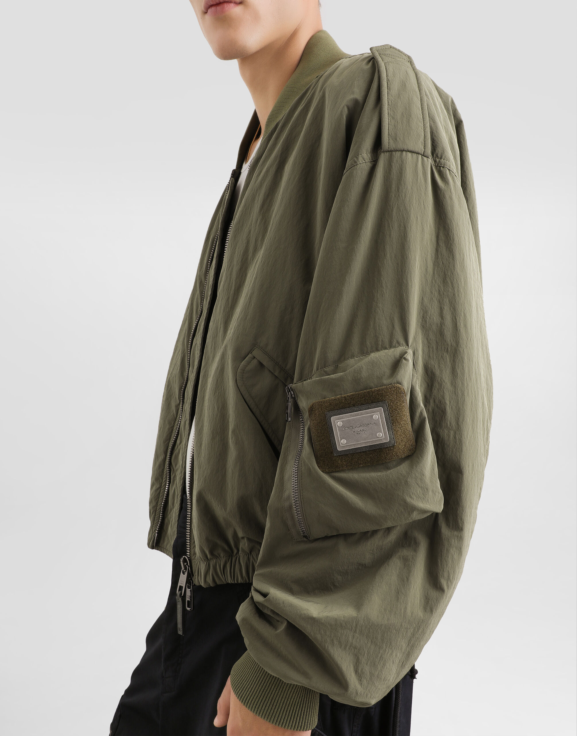 Wavy nylon bomber jacket in Multicolor for Men | Dolce&Gabbana® US