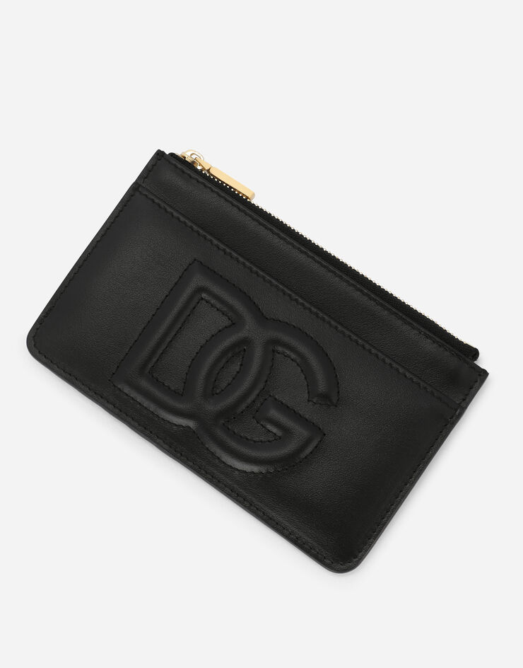 Dolce & Gabbana Кредитница DG Logo среднего размера из телячьей кожи черный BI1261AG081