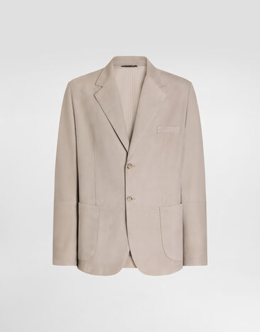 Dolce & Gabbana Single-breasted jacket in suede Multicolor G2WN7LHULUU