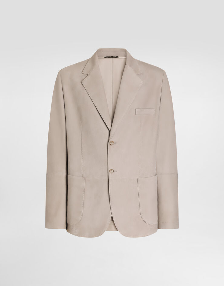 Dolce & Gabbana Single-breasted jacket in suede Multicolor G2WN7LHULUU