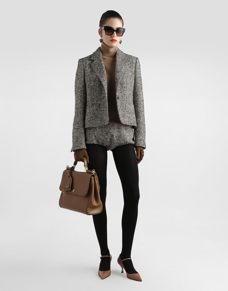 Dolce & Gabbana Jacke aus gesprenkeltem Wollmischgewebe Mehrfarbig F29NGTFMZAK
