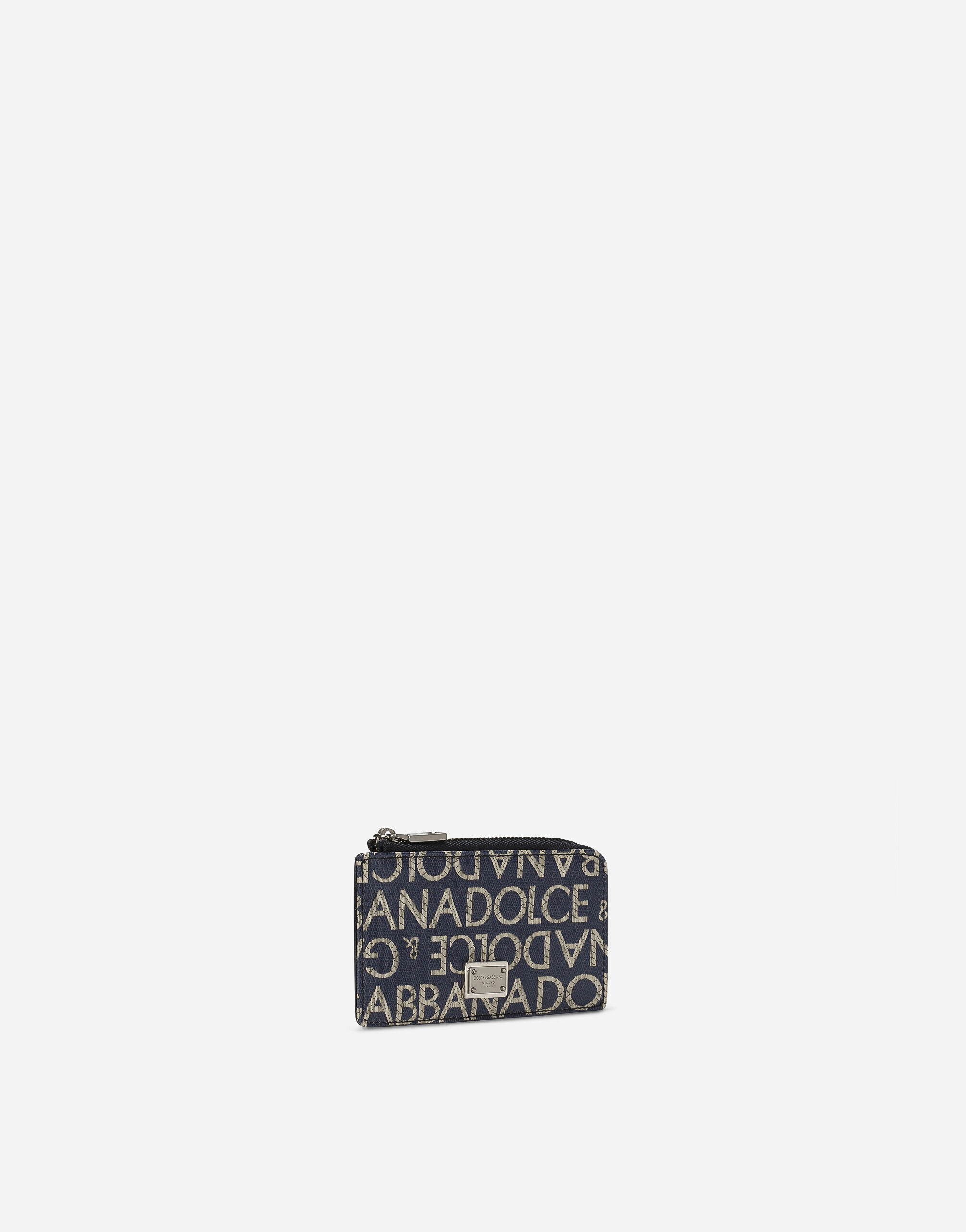 Portacarte in jacquard spalmato in Blu da Uomo Dolce Gabbana