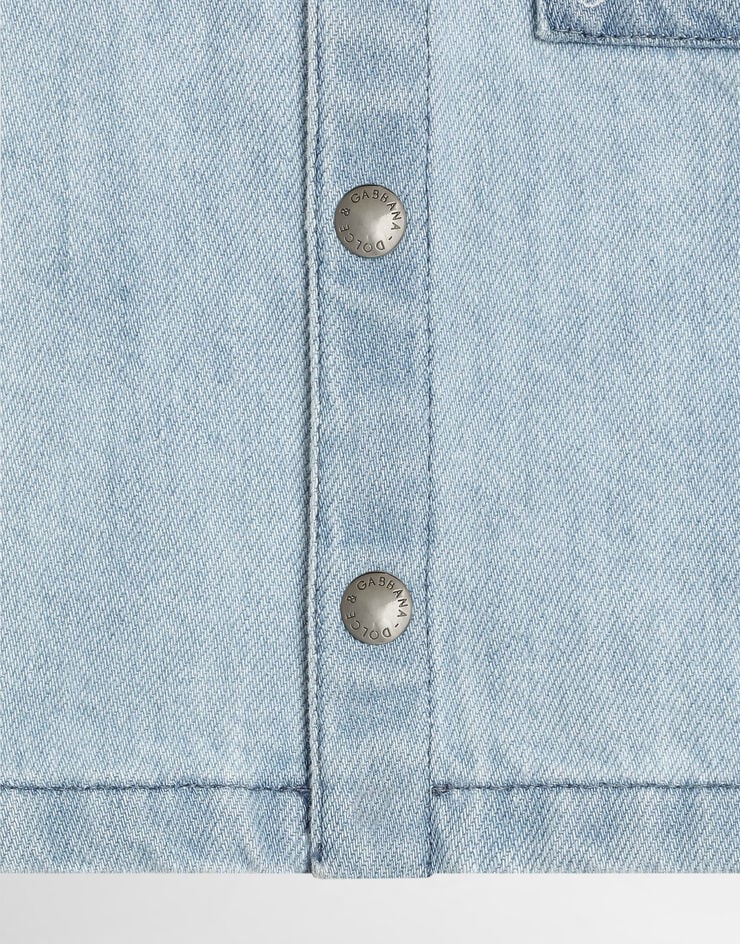 Dolce & Gabbana Short-sleeved denim shirt Multicolor L14S36LDD31