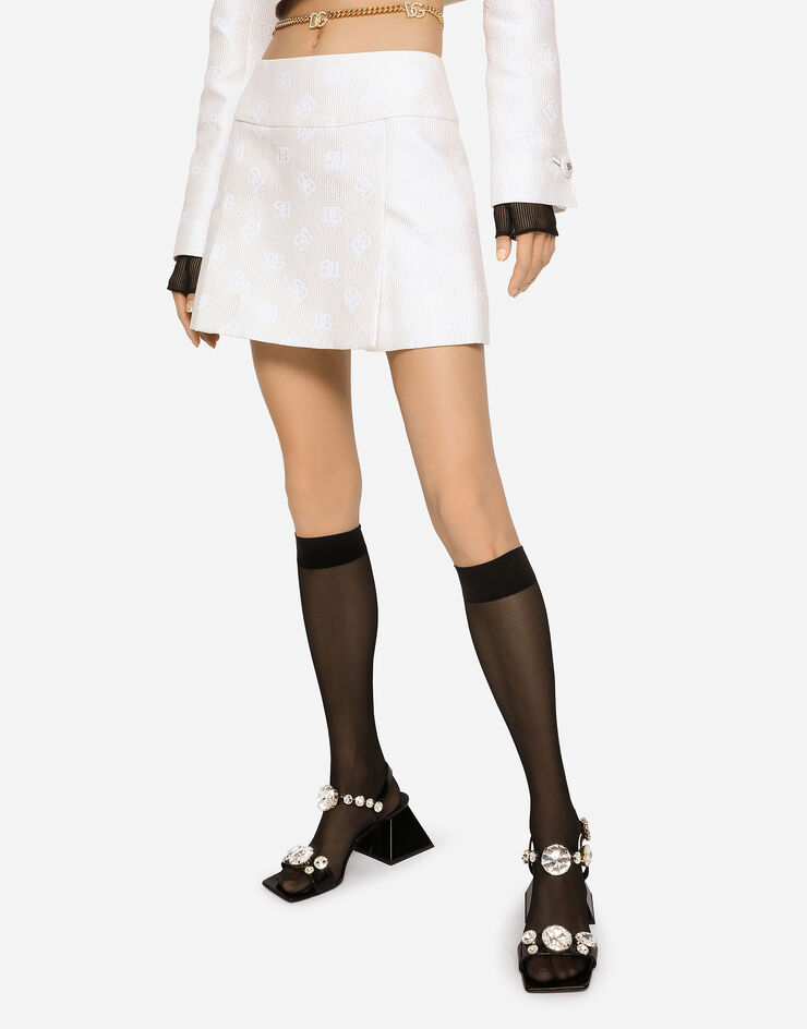 Dolce & Gabbana Мини-юбка из жаккарда со сплошным узором DG белый F4CEATFJTBP