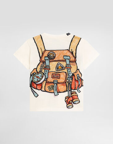 Dolce & Gabbana Jersey t-shirt with backpack print Print L1JTEYII7IP