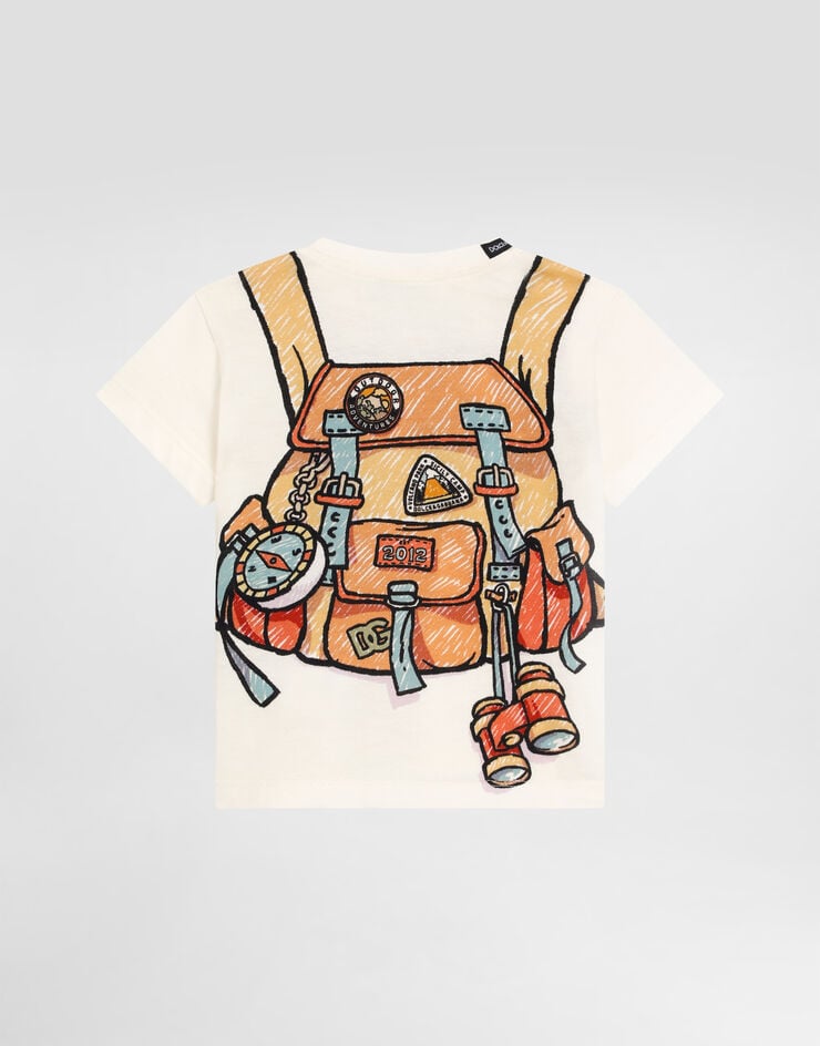 Dolce & Gabbana Jersey t-shirt with backpack print Print L1JTEYII7IP