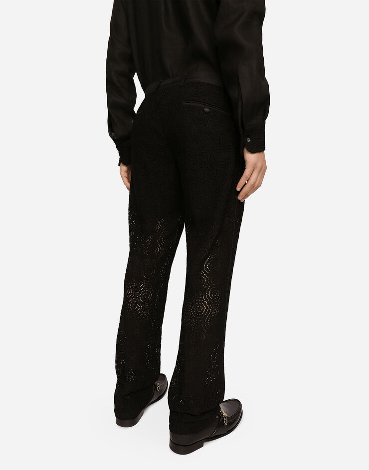 Dolce & Gabbana Lace pants with mikado details Black GVDCMTFLM9D