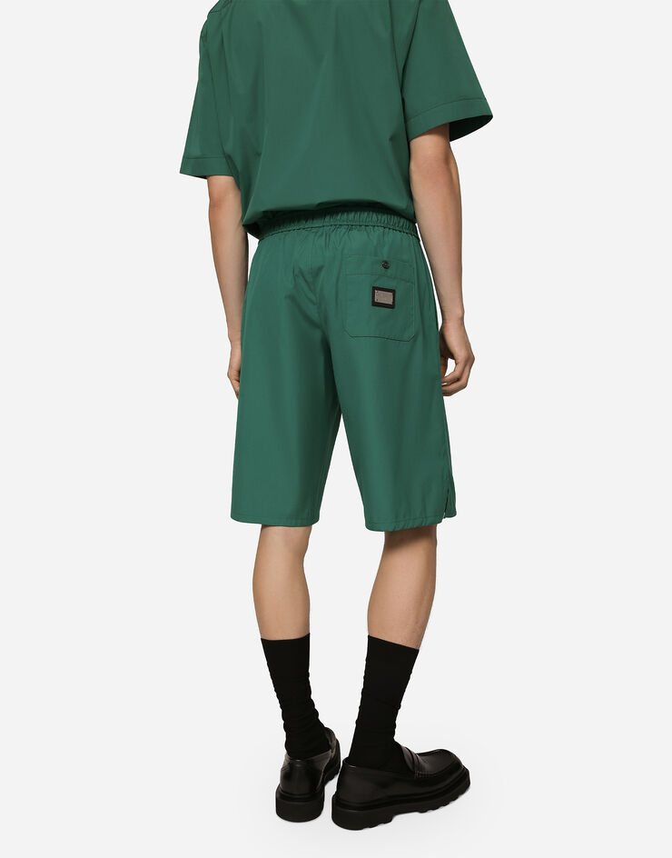Dolce & Gabbana Cotton jogging shorts with logo tag Multicolor GV37ATGF855