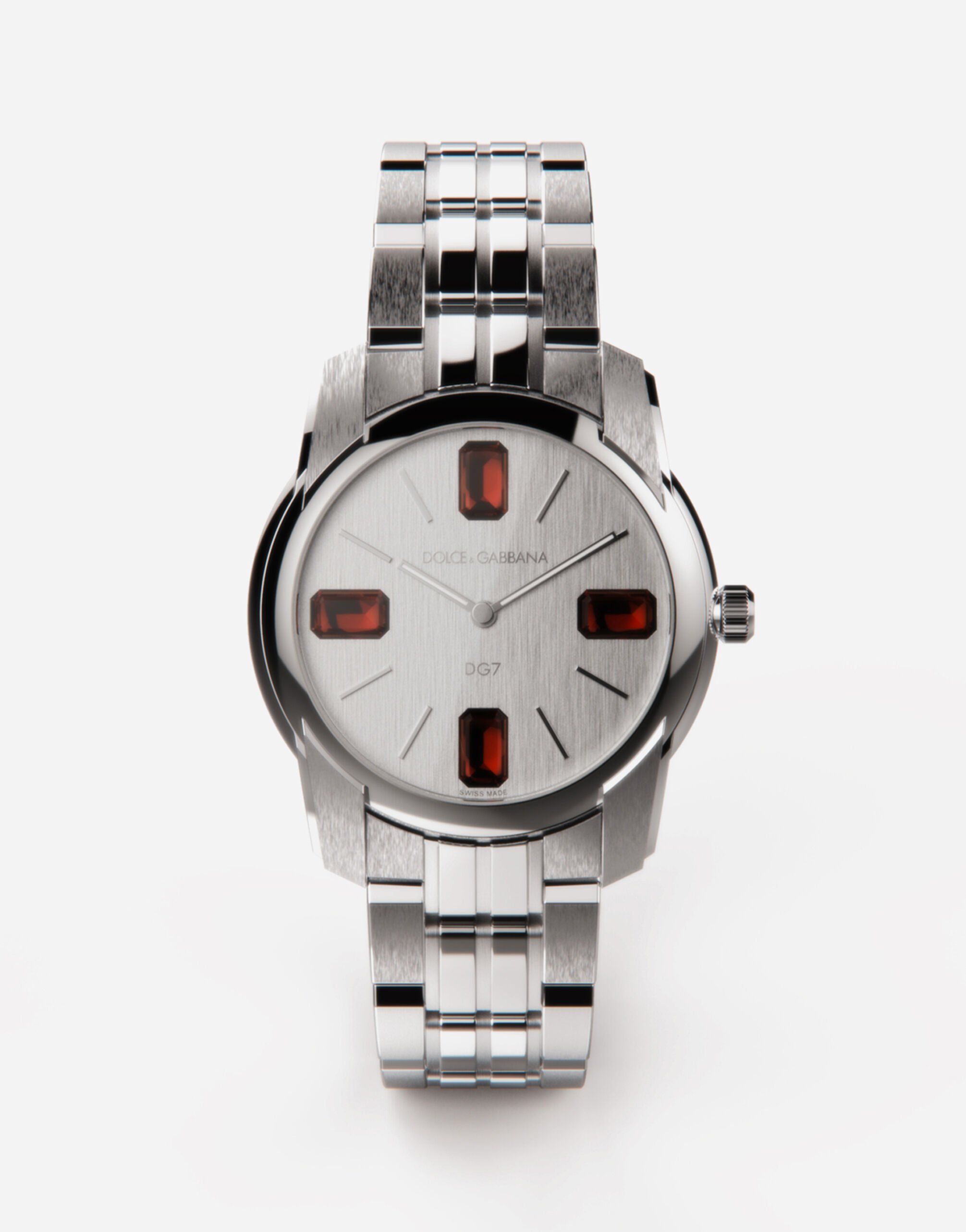 Dolce & Gabbana ساعة من الفولاذ والرودوليت عنابي WWEEGGWW045