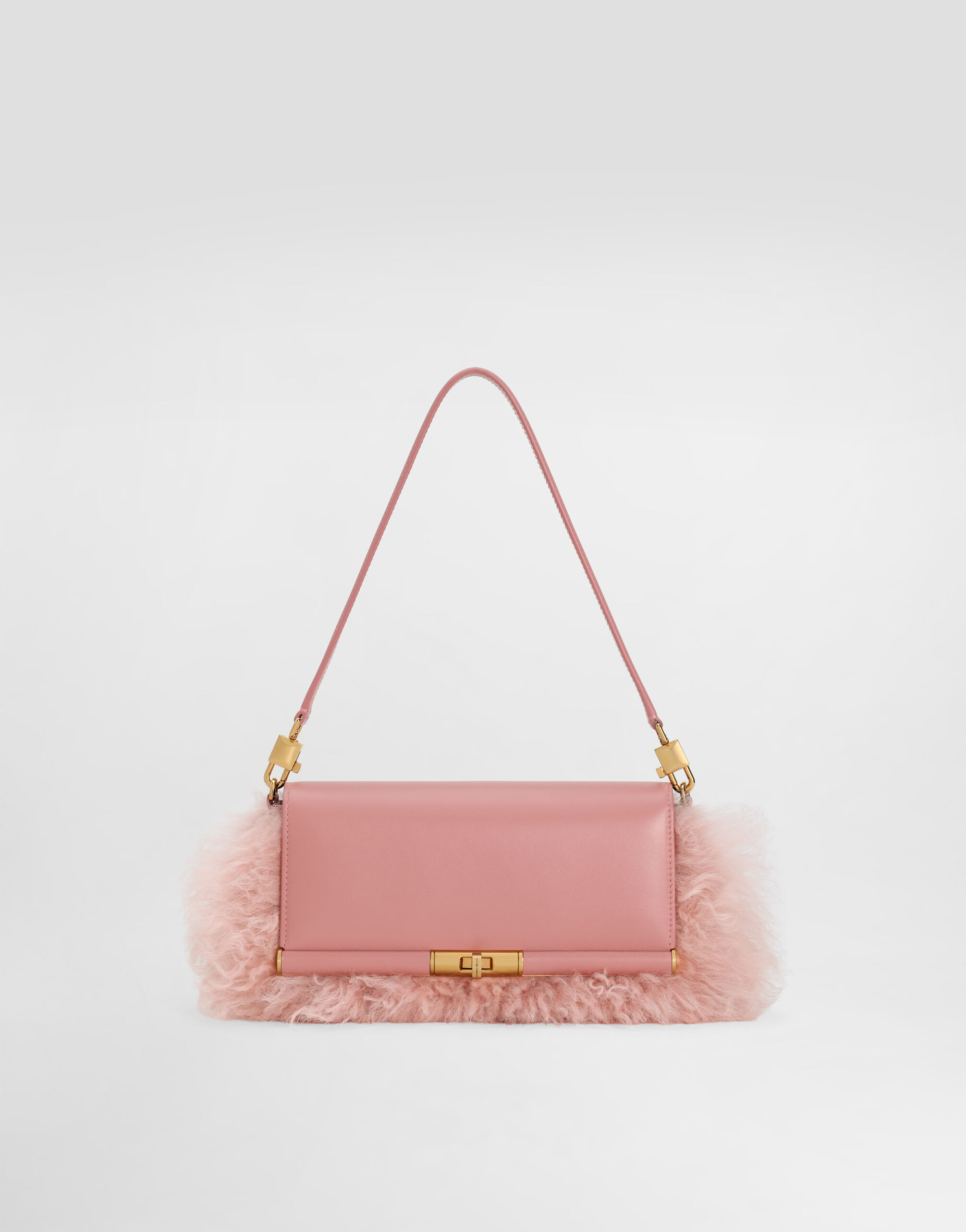 Marlene shearling and palmellato calfskin shoulder bag in