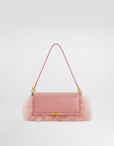 Dolce & Gabbana Marlene shearling and palmellato calfskin shoulder bag Multicolor BB7756A0524