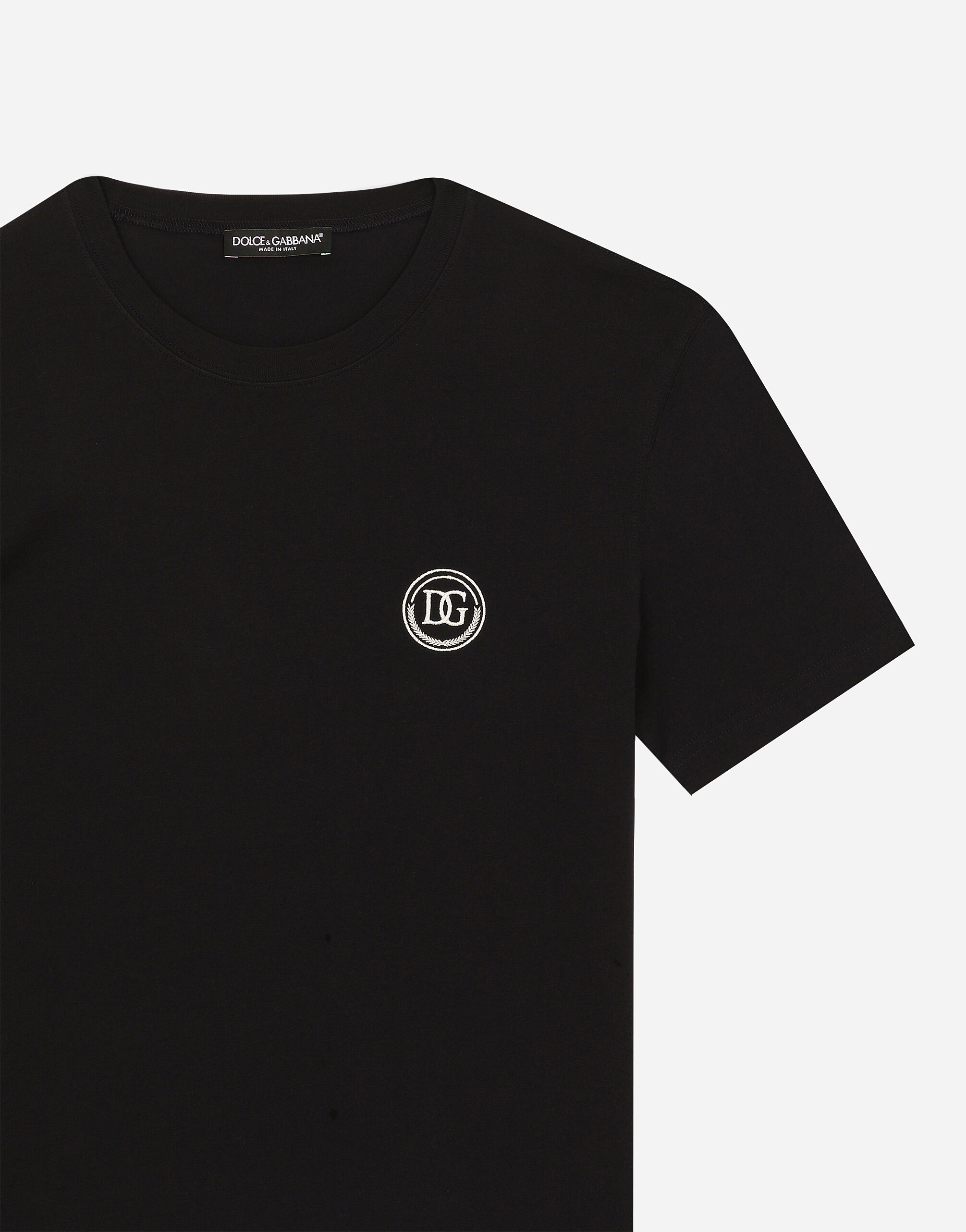 Short-sleeved T-shirt with DG embroidery in Blue for Men Short-sleeved T-shirt with DG embroidery in Blue for Men