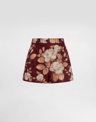 Dolce & Gabbana Vintage rose-print brocade shorts Print FTDCITFSTBR
