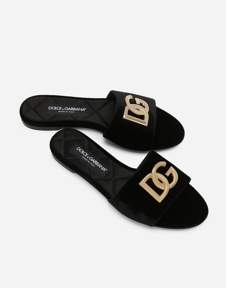 Dolce & Gabbana Sandalia de terciopelo Negro CQ0577A4195