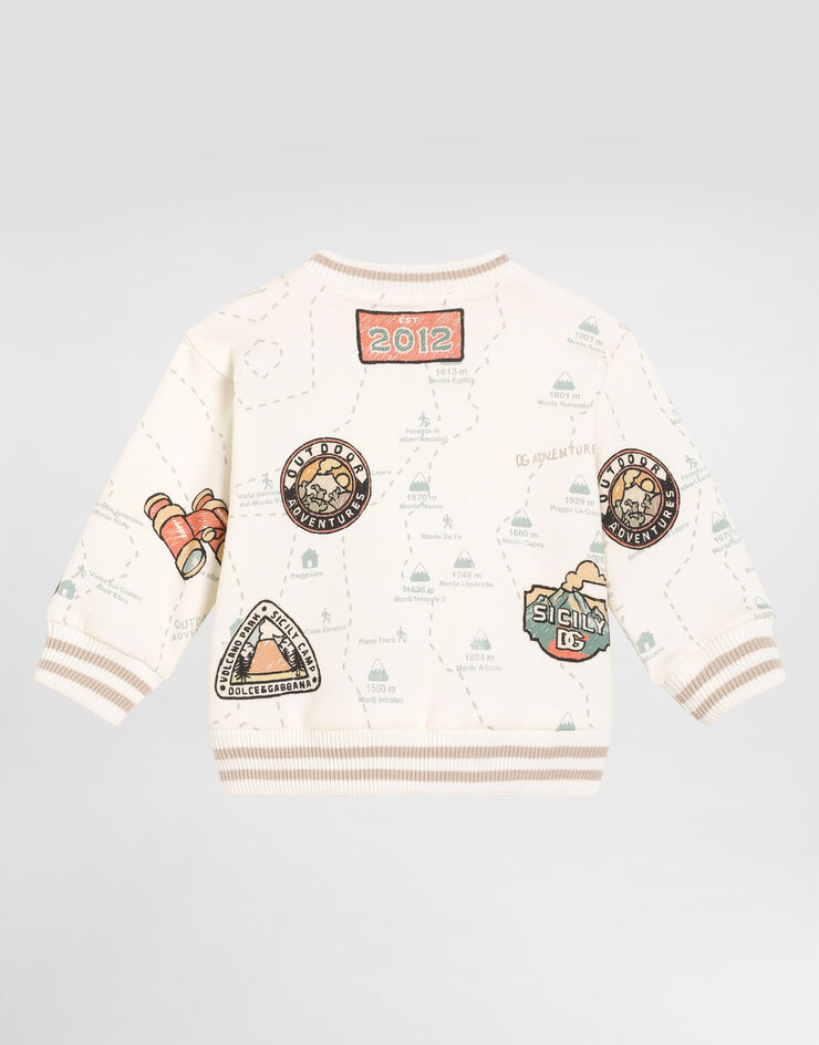 Dolce & Gabbana Oversized sweatshirt with map print Print L1JWDOII7IN