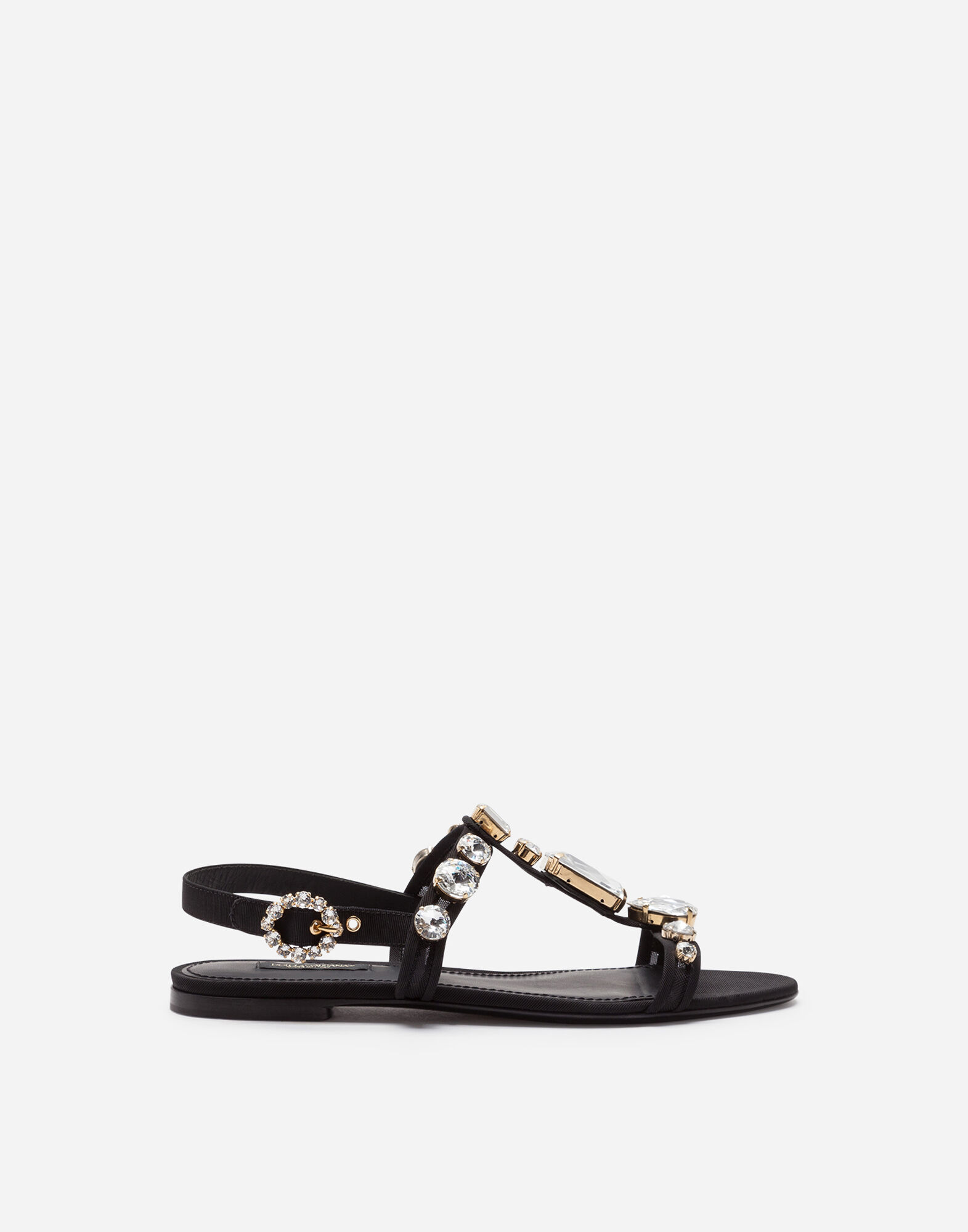 Mesh sandals with crystal embellishment