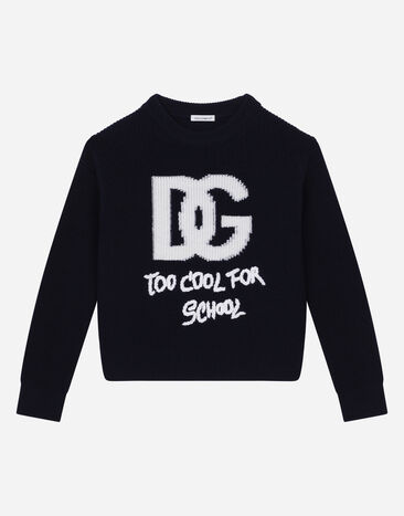 Dolce & Gabbana Round-neck sweater with DG logo inlay Pink L5KWM8JBCGC
