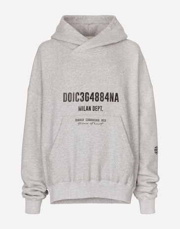 Dolce & Gabbana Jersey hoodie with logo print Black G9AKATHU7PP