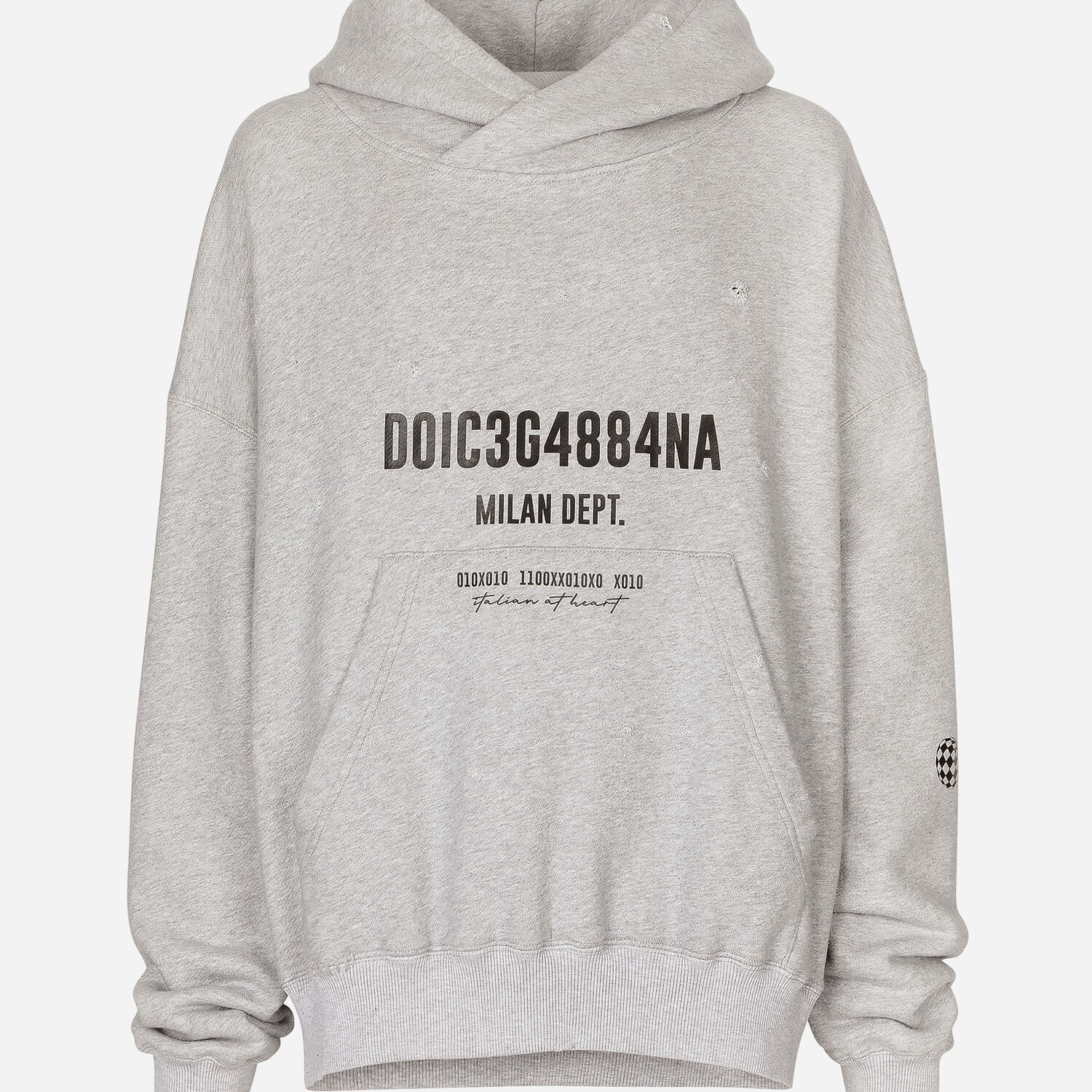 Jersey hoodie with logo print in Grey for | Dolce&Gabbana® US