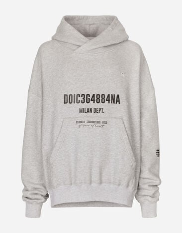 Dolce & Gabbana Jersey hoodie with logo print Grey G9AVQTFU1UQ