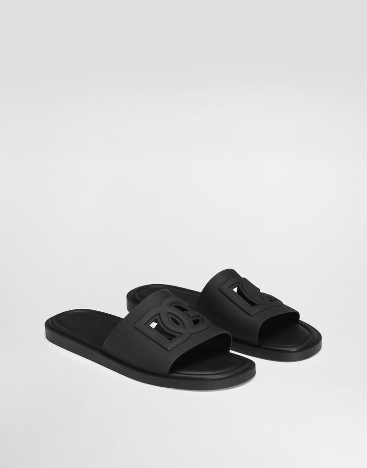 Rubber beachwear sliders in Black for Men Dolce&Gabbana® US
