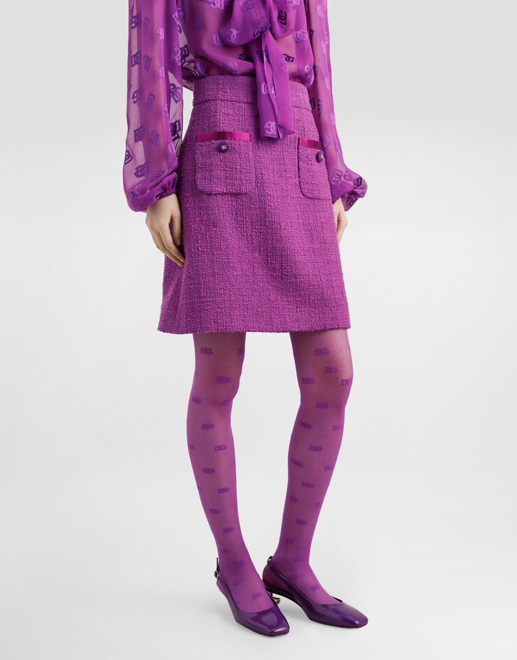 Dolce & Gabbana Rachel tweed skirt Purple F4C0VTFMTAC