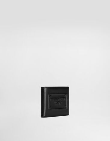 Dolce & Gabbana Calfskin bifold wallet with raised logo Black BP1321AG218