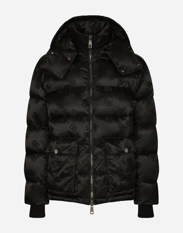 Dolce & Gabbana DG satin jacquard jacket with hood Black G9PB9LFUL89