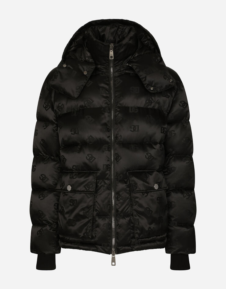DG satin jacquard jacket with hood in Black for | Dolceu0026Gabbana® US