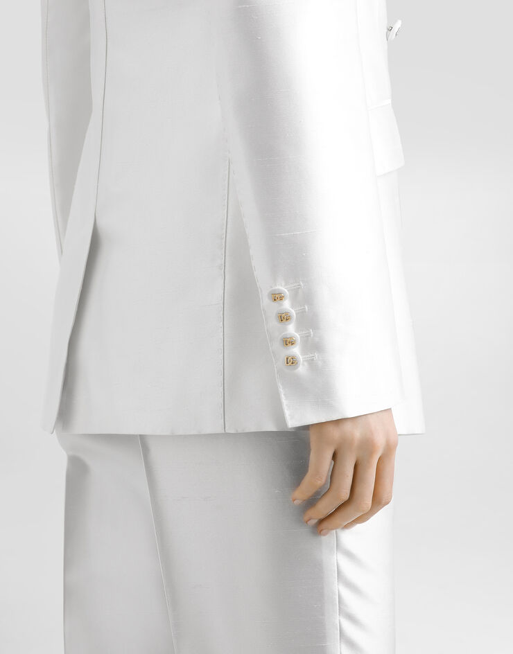Dolce & Gabbana Giacca doppiopetto in seta Bianco F29QFTFU108