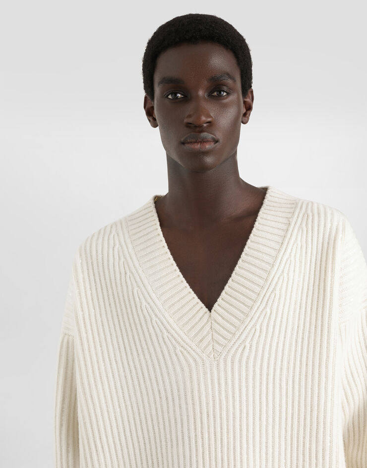 Dolce & Gabbana Sweater with sequins White GXY61ZJDVFQ