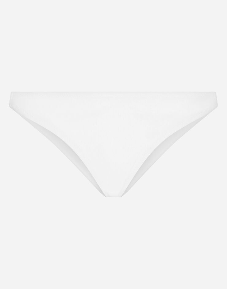 Dolce & Gabbana Slip da mare con logo DG Bianco O2A31JFUGA2