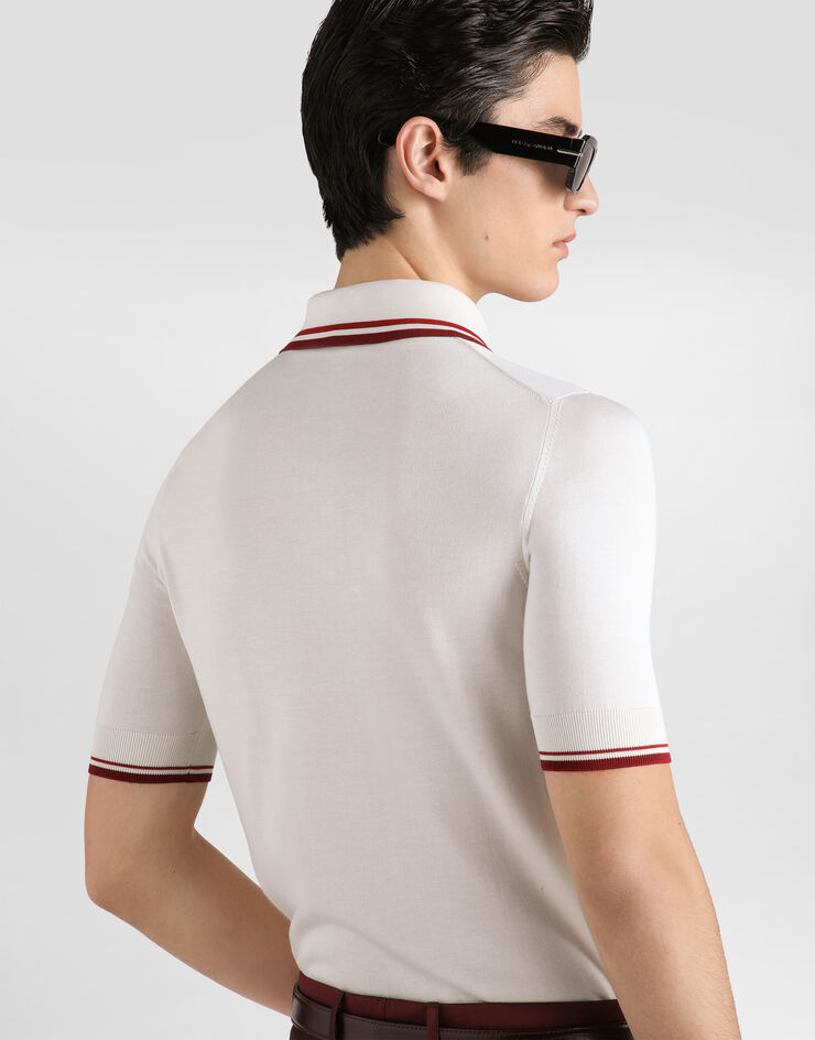 Dolce & Gabbana Silk polo shirt with intarsia Dolce & Gabbana Silk polo shirt with intarsia Multicolor GXZ02TJBSPM