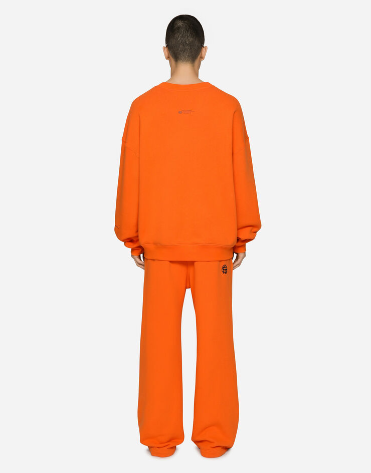 Dolce & Gabbana Jersey jogging pants with DGVIB3 print and logo Arancione GZ6EATG7K3G