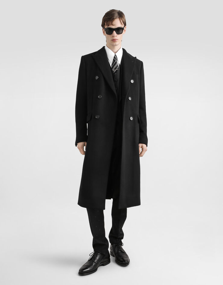 Dolce & Gabbana Double-breasted cashmere wool coat Black G052ZTFU3QZ