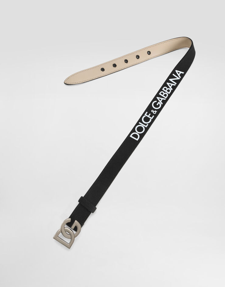 Dolce & Gabbana Canvas belt with Dolce&Gabbana logo Black EC0083AT661