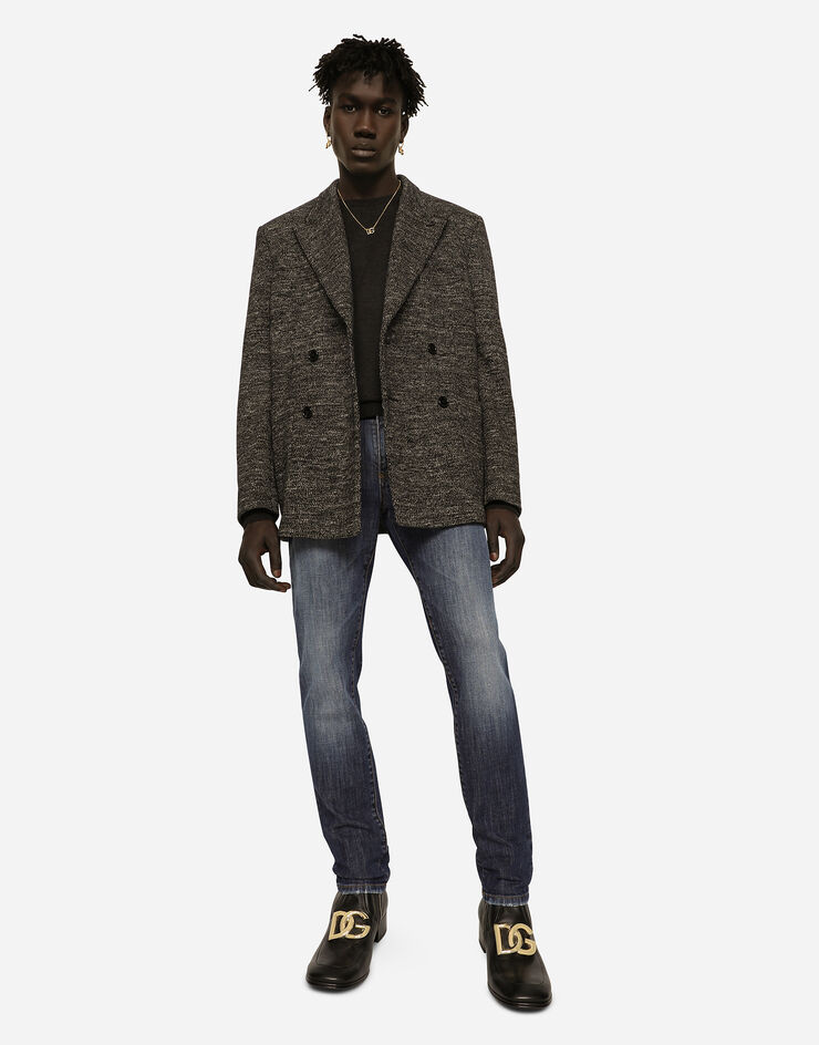 Dolce&Gabbana Double-breasted cotton and wool jersey jacket Multicolor G2RY1TGG707