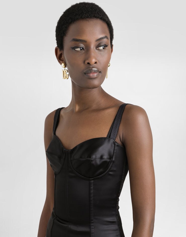 Dolce & Gabbana Satin dress Black F6DIHTGDDB2