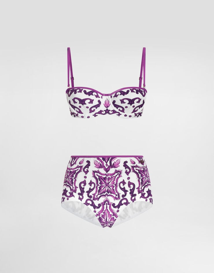 Dolce & Gabbana Majolica-print padded bikini Multicolor O8A27JONO19