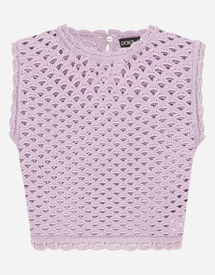 Dolce & Gabbana Crochet crop top Lilac FXT09TJFMBY