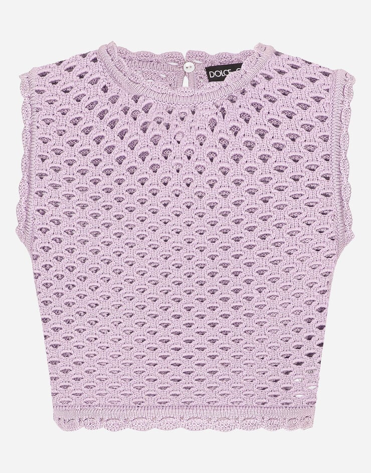 Dolce & Gabbana Crochet crop top Lilac FXT09TJFMBY