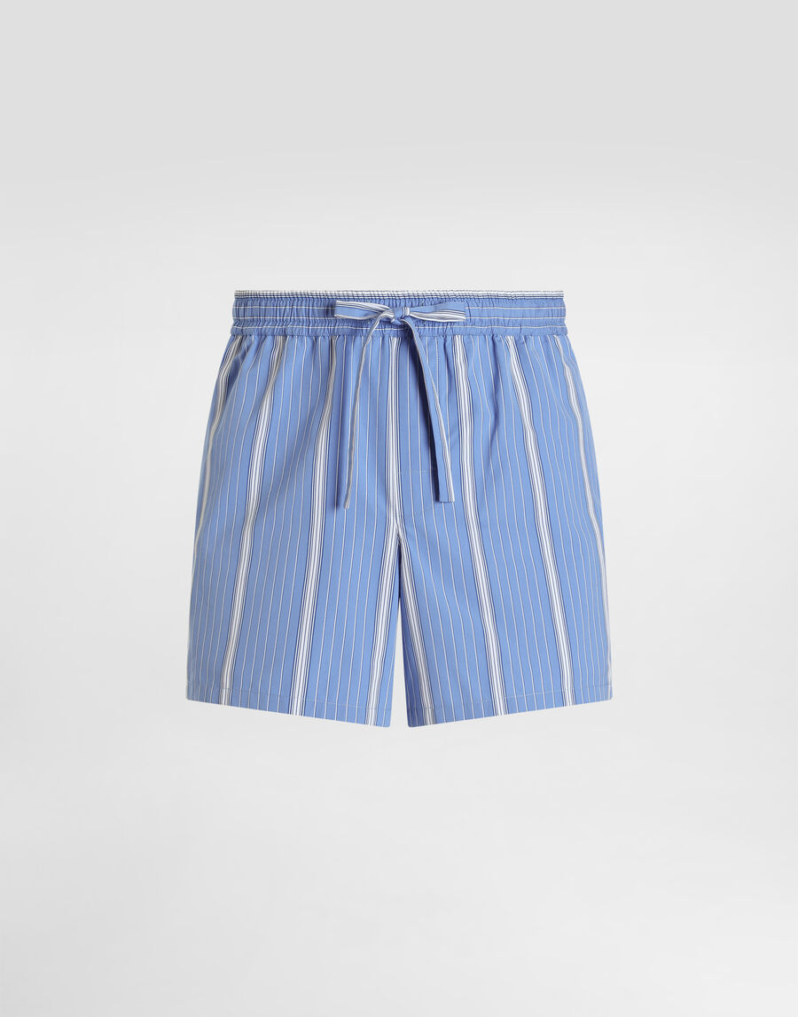 Striped poplin bermuda shorts