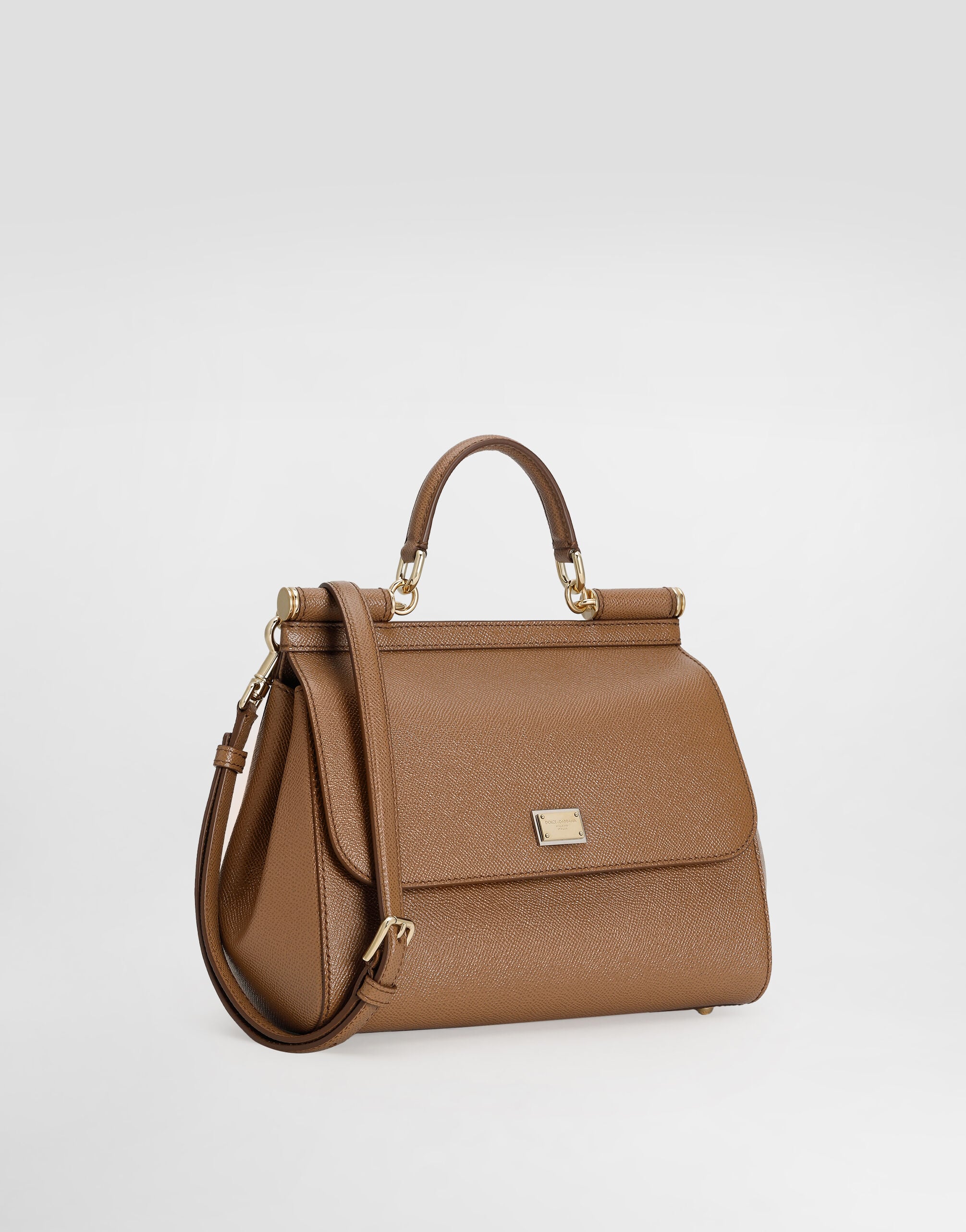 Large Sicily handbag in dauphine calfskin in Brown for Women