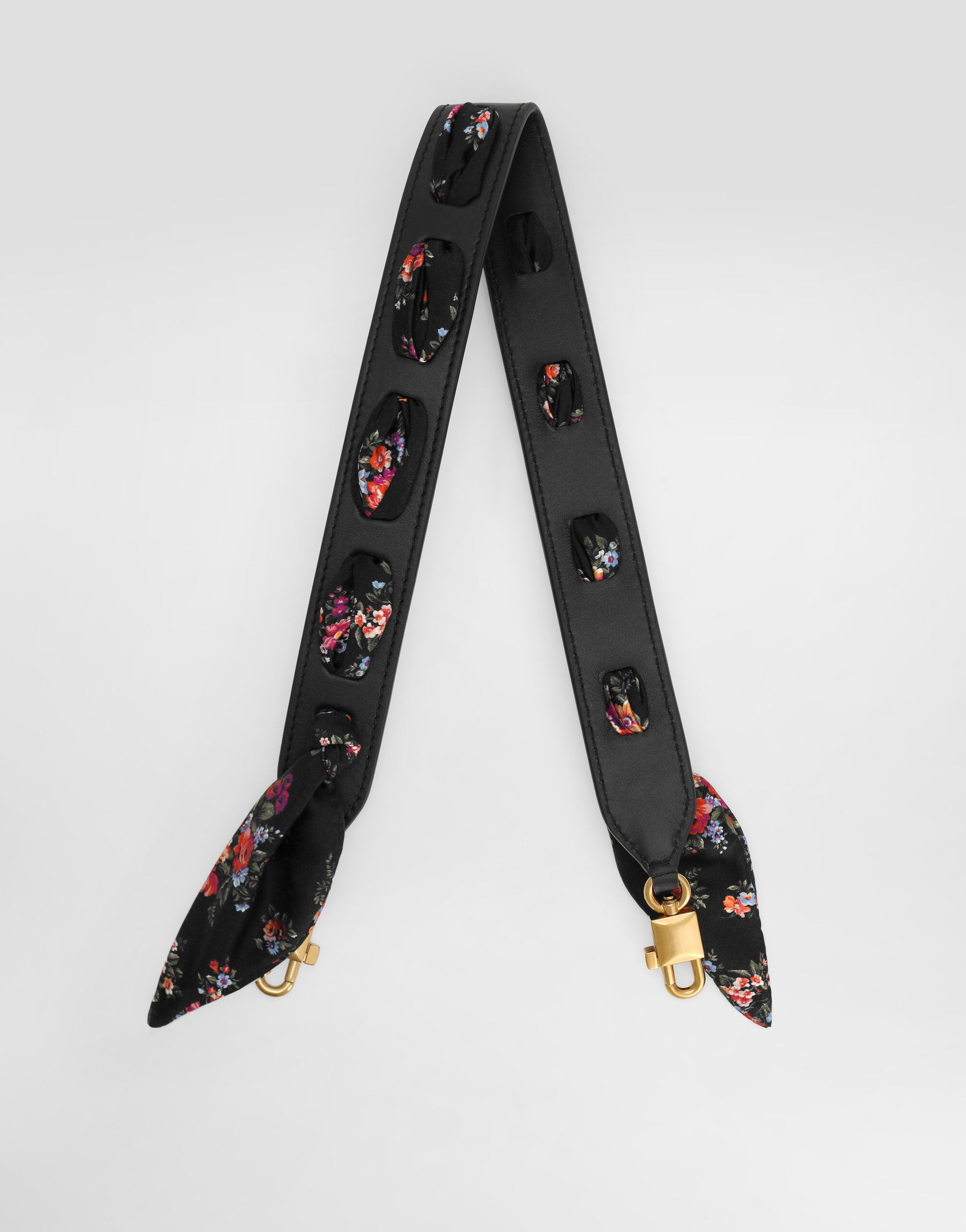 Raffia crochet and twill shoulder strap in Multicolor for Women