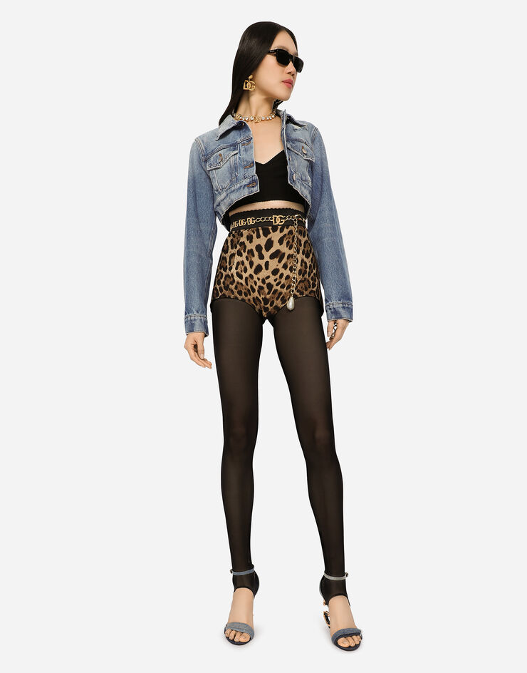 Dolce & Gabbana High-waisted charmeuse panties with leopard print ANIMAL PRINT FTAG1TFSADD