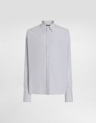 Dolce & Gabbana Oversized striped poplin shirt Multicolor G5LU6ZFR501